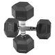 Hex Dumbbell Cast Iron Rubber Coated Non-slip Workout Weights 15/20/25/30/45 Lb