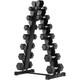 Hex Dumbbells Rubber Coated Cast Iron Black Dumbbell Free Weights For Exercises