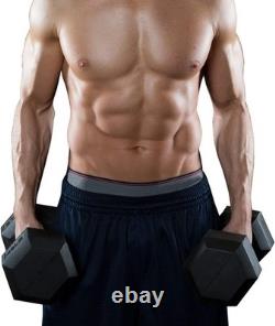 Hex Dumbbells Rubber Coated Cast Iron Hex Black Dumbbell Free Weights
