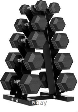 Hex Dumbbells Rubber Coated Cast Iron Hex Black Dumbbell Free Weights