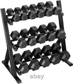 Hex Dumbbells Rubber Coated Cast Iron Hex Black Dumbbell Free Weights