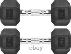 Hex Dumbbells Rubber Coated Cast Iron Hex Black Dumbbell Free Weights