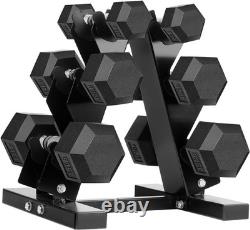 Hex Dumbbells Rubber Coated Cast Iron Hex Black Dumbbell Free Weights
