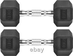 Hex Dumbbells Rubber Coated Cast Iron Hex Black Dumbbell Free Weights