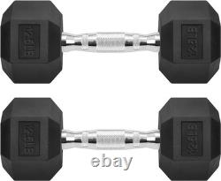 Hex Dumbbells Rubber Coated Cast Iron Hex Black Dumbbell Free Weights