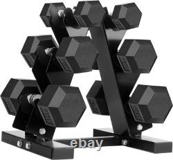 Hex Dumbbells Rubber Coated Cast Iron Hex Black Dumbbell Free Weights