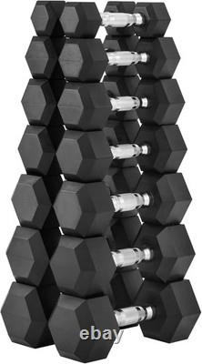 Hex Dumbbells Rubber Coated Cast Iron Hex Black Dumbbell Free Weights