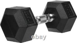 Hex Dumbbells Rubber Coated Cast Iron Hex Black Dumbbell Free Weights