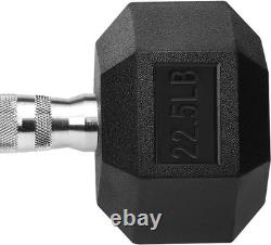 Hex Dumbbells Rubber Coated Cast Iron Hex Black Dumbbell Free Weights