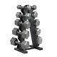 Holahatha 5, 10, 15, 20, 25 Lb Cast Iron Dumbbell Free Hand Weight Set With Rack