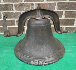 Huge Old Heavy 50Lbs 1800s Antique Cast Iron School Farm Church Cow Dinner Bell