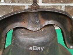 Huge Old Heavy 50Lbs 1800s Antique Cast Iron School Farm Church Cow Dinner Bell