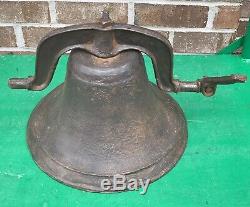 Huge Old Heavy 50Lbs 1800s Antique Cast Iron School Farm Church Cow Dinner Bell