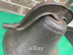 Huge Old Heavy 50Lbs 1800s Antique Cast Iron School Farm Church Cow Dinner Bell