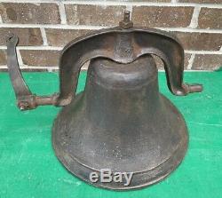 Huge Old Heavy 50Lbs 1800s Antique Cast Iron School Farm Church Cow Dinner Bell