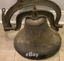 Huge Old Heavy 52lbs Antique Cast Iron/Bronze School Farm Church Cow Dinner Bell