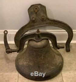 Huge Old Heavy 52lbs Antique Cast Iron/Bronze School Farm Church Cow Dinner Bell