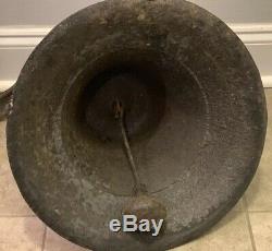 Huge Old Heavy 52lbs Antique Cast Iron/Bronze School Farm Church Cow Dinner Bell