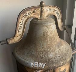 Huge Old Heavy 77Lbs Antique Cast Iron Vessel School Farm Church Cow Dinner Bell