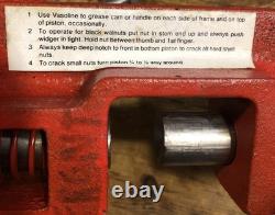 Hunt Mechanical Cast Iron Black Walnut Nutcracker Patent D267301 Made In USA Hunt Mechanical Cast Iron Black Walnut Nutcracker Patent D267301 Made In USA