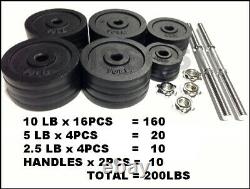 IN-STOCK NEW 200LB ADJUSTABLE DUMBBELL SET FREE WEIGHTS COMPLETE 100LB x 2PCS