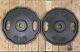 Iron Grip 45lbs Metal Olympic Weight Plate Set Of Two 2 Hole Free Shipping