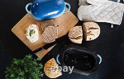 Incredibly Easy Artisan Bread Kit. Cast Iron Dutch Oven Blue Gradient and Pe