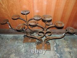 JAN BARBOGLIO IRON ART 30lb Hand Made Candle Holder Candelabra 5 Candle Altar