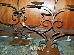 JAN BARBOGLIO IRON ART 30lb Hand Made Candle Holder Candelabra 5 Candle Altar