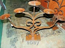 JAN BARBOGLIO IRON ART 30lb Hand Made Candle Holder Candelabra 5 Candle Altar