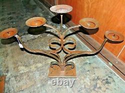 JAN BARBOGLIO IRON ART 30lb Hand Made Candle Holder Candelabra 5 Candle Altar