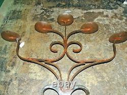 JAN BARBOGLIO IRON ART 30lb Hand Made Candle Holder Candelabra 5 Candle Altar