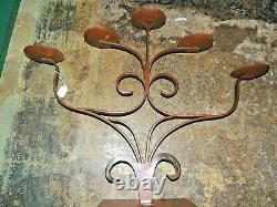 JAN BARBOGLIO IRON ART 30lb Hand Made Candle Holder Candelabra 5 Candle Altar