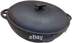 Kazan Uzbek 22 L Cast Iron Pot Plov Making Cookware Insulated Double Handle Pan