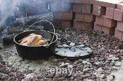 L14DCO3 Cast Iron Deep Camp Dutch Oven, 10 Qt, Black