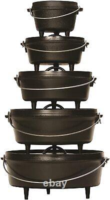 L14DCO3 Cast Iron Deep Camp Dutch Oven, 10 Qt, Black