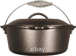 L8DO3 Cast Iron Dutch Oven (5-Quart) and 4-In-1 Camp Dutch Oven Tool