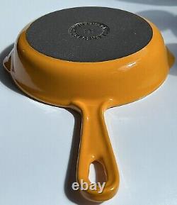 LE CREUSET Cast Iron Orange Enameled Small Skillet 6.5 diameter Double Spout