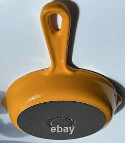 LE CREUSET Cast Iron Orange Enameled Small Skillet 6.5 diameter Double Spout