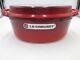 Le Creuset Enameled Cast Iron Cerise Oval Dutch Oven Withgrill Lid #28 4.5 Qt Tag