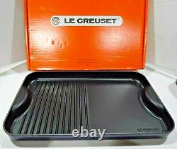 LE CREUSET ENAMELED CAST IRON INDIGO RECTANGULAR GRILL GRIDDLE 42 10x16.5 NEW