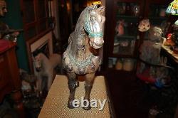 Large Antique Cast Iron Horse Statue Aged Patina Western Decor 33LBS