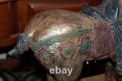 Large Antique Cast Iron Horse Statue Aged Patina Western Decor 33LBS