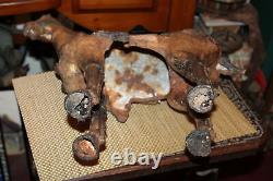 Large Antique Cast Iron Horse Statue Aged Patina Western Decor 33LBS