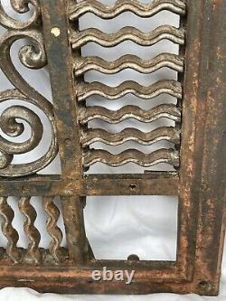 Large Heavy 60 LBS CAST IRON Ornate Furnace HEAT Grate Antique Window Vent #12