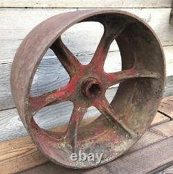 Large Vintage Heavy-Duty 14 36LB Cast Iron Tractor Wheel Cast Iron Wheel