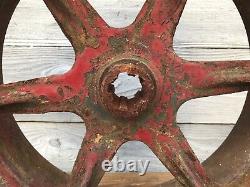 Large Vintage Heavy-Duty 14 36LB Cast Iron Tractor Wheel Cast Iron Wheel