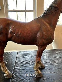 Large Vintage Hubley Cast Iron Horse Door Stop HEAVY! Almost 6 lbs