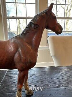 Large Vintage Hubley Cast Iron Horse Door Stop HEAVY! Almost 6 lbs
