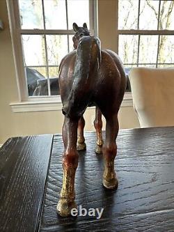 Large Vintage Hubley Cast Iron Horse Door Stop HEAVY! Almost 6 lbs